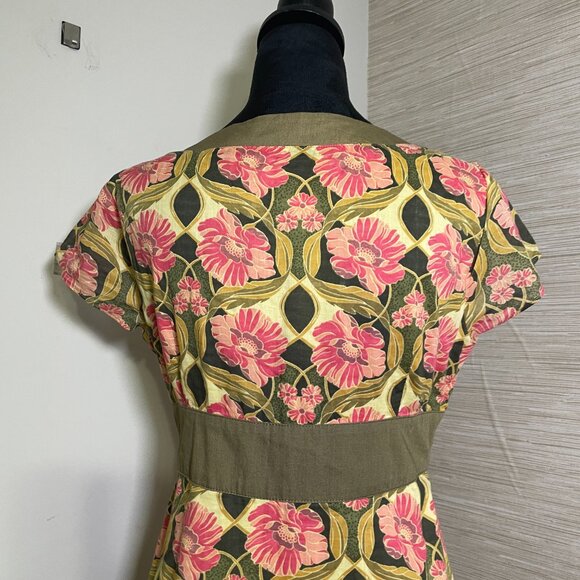 Women's Size 8 Free People Floral Empire Waist V-Neck Dress - Picture 7 of 11